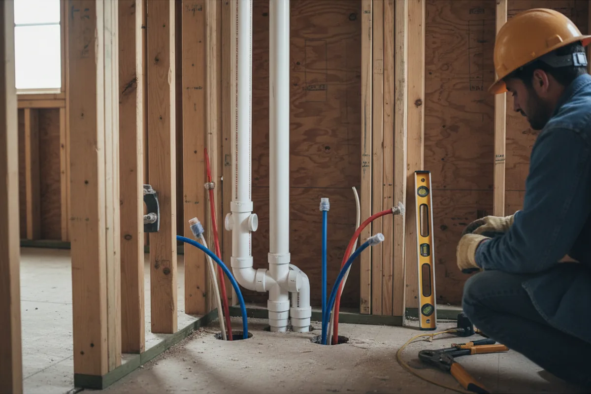 Drain and supply rough-in during Toilet Repair and Installation in Clermont